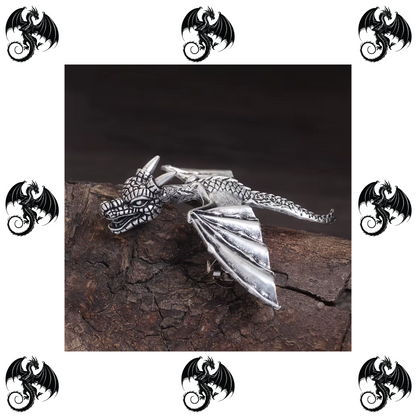 Silver dragon hair barrette clip