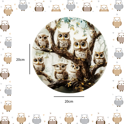 Owls in a tree metal aluminium wall plaque