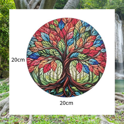 Colourful vibrant Tree of life aluminium plaque wall art