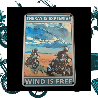 Motorcycle Themed Metal Wall Art Sign Plaque - Biker Retro Garage Man Cave Home And Garden Decor