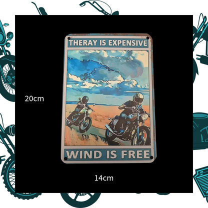 Motorcycle Themed Metal Wall Art Sign Plaque - Biker Retro Garage Man Cave Home And Garden Decor