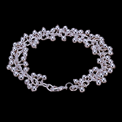 Silver plated cluster charm bracelet