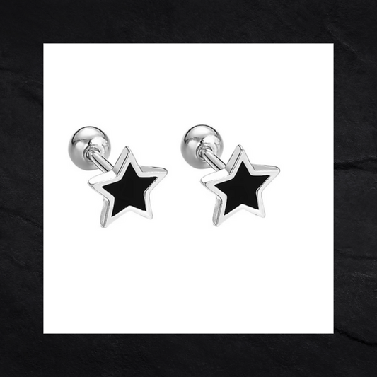 Black Star Earring Studs