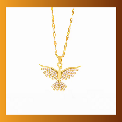 Gold Plated Vintage Phoenix Pendant Necklace