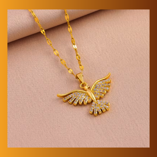 Gold Plated Vintage Phoenix Pendant Necklace