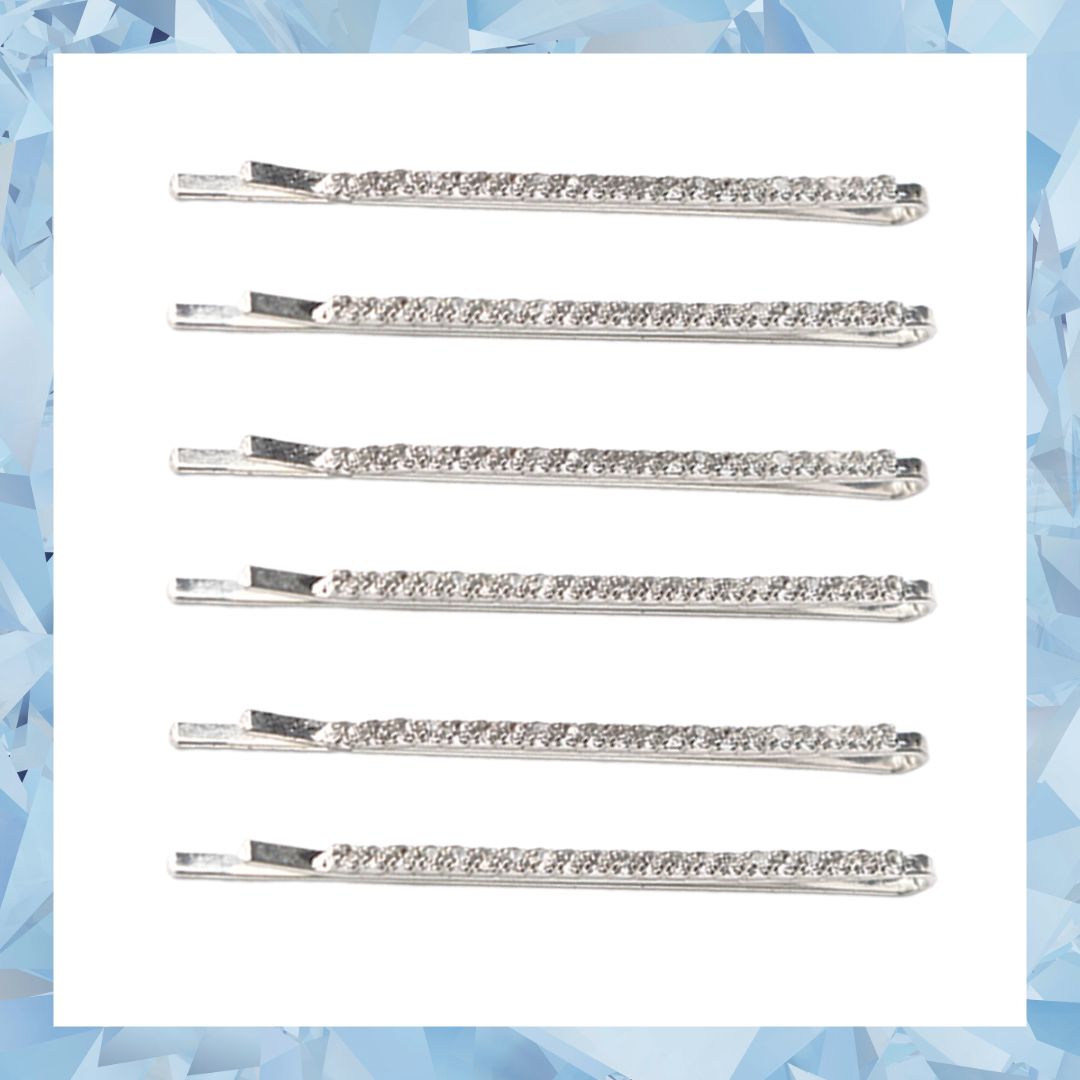 Crystal rhinestone silver gold bridal party hair updo hair slide pins