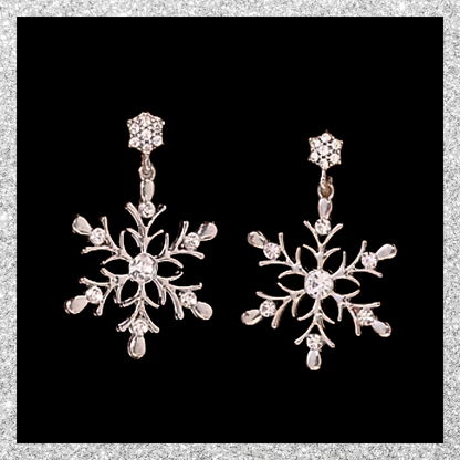 Snowflake Zircon Christmas Stud Dangling Earrings