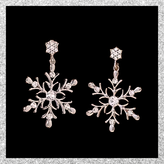 Snowflake Zircon Christmas Stud Dangling Earrings