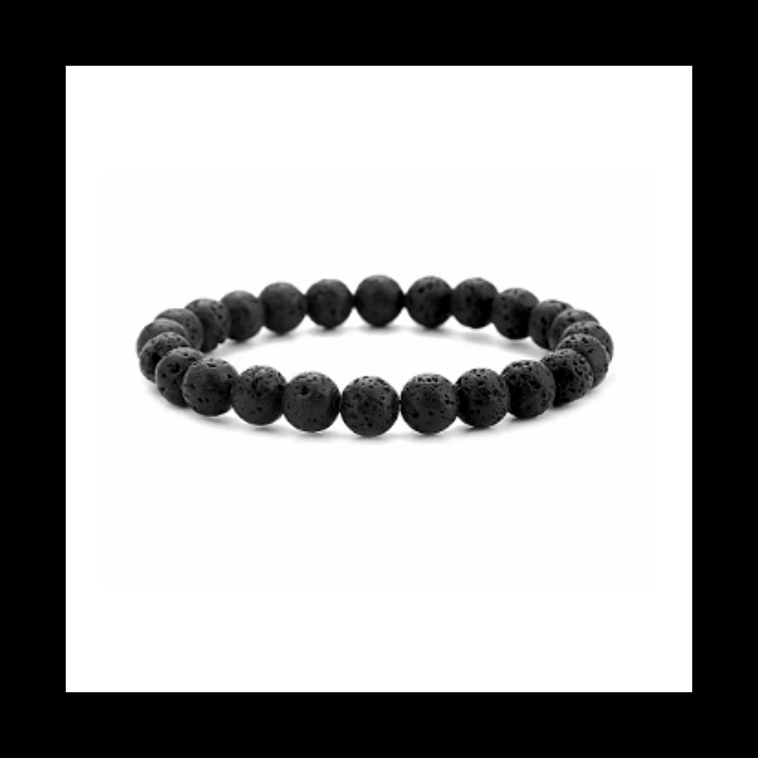 Black lava bead bracelet