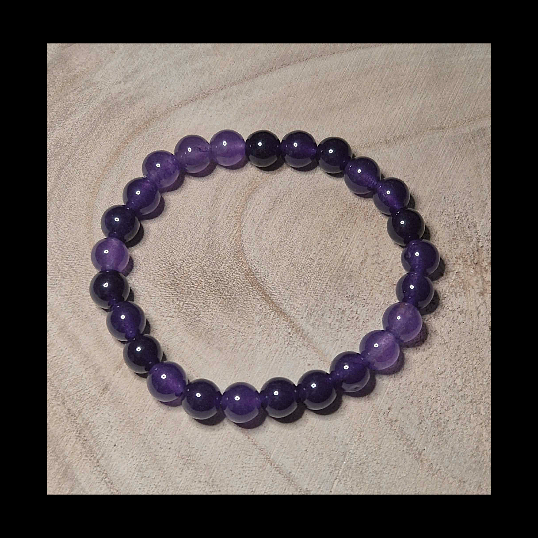 Amethyst gemstone bead bracelet