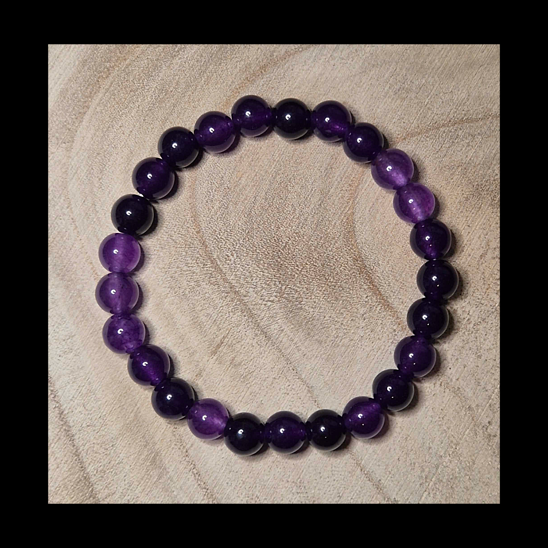 Amethyst gemstone bead bracelet