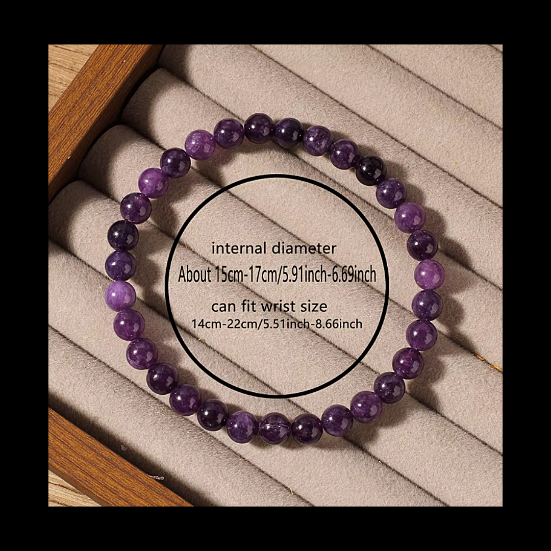 Amethyst gemstone bead bracelet