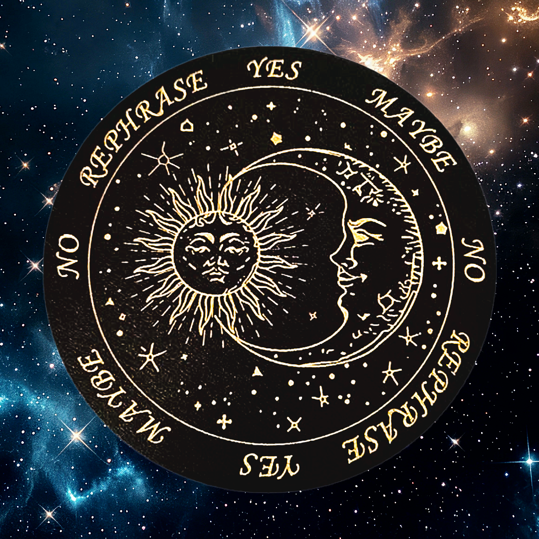 Engraved Wooden Pendulum Dowsing Board – Witchcraft & Divination Tool