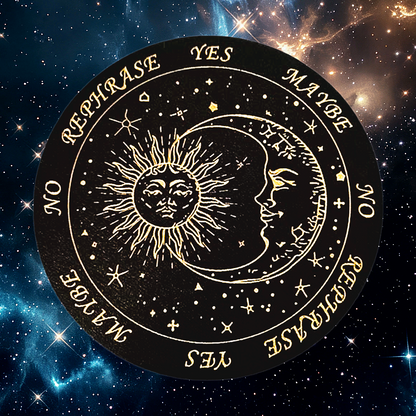 Engraved Wooden Pendulum Dowsing Board – Witchcraft & Divination Tool