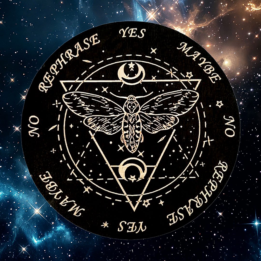 Engraved Wooden Pendulum Dowsing Board – Witchcraft & Divination Tool