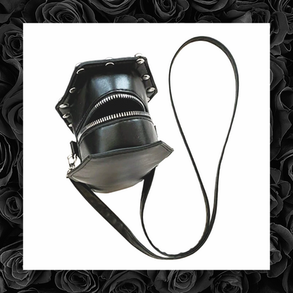 Rose Coffin Studded Gothic Crossbody Satchel Bag