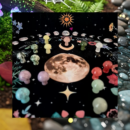 Gemstone Crystal Mushroom Carvings