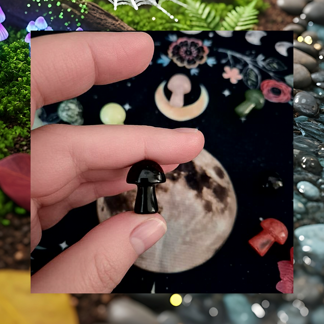 Gemstone Crystal Mushroom Carvings