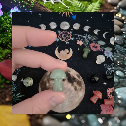 Gemstone Crystal Mushroom Carvings
