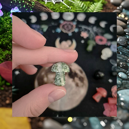 Gemstone Crystal Mushroom Carvings