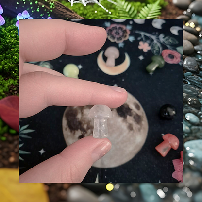 Gemstone Crystal Mushroom Carvings