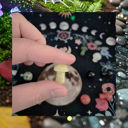 Gemstone Crystal Mushroom Carvings