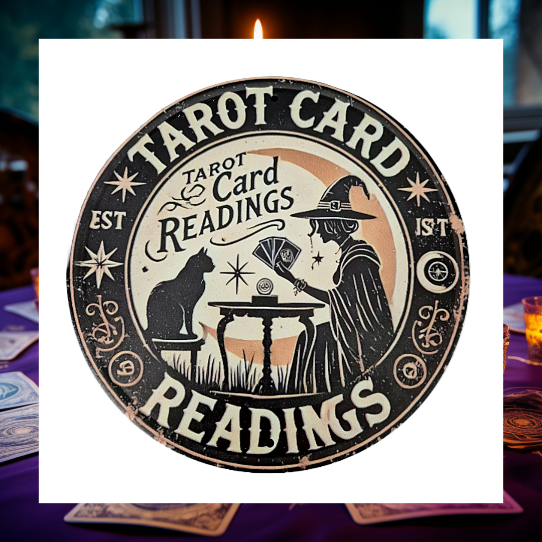 Tarot Card Readings Home Garden Celestial Aluminium Metal Plaque Sign