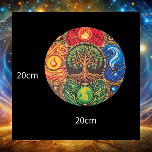 Elemental vibrant Tree of life wooden sign plaque wall art