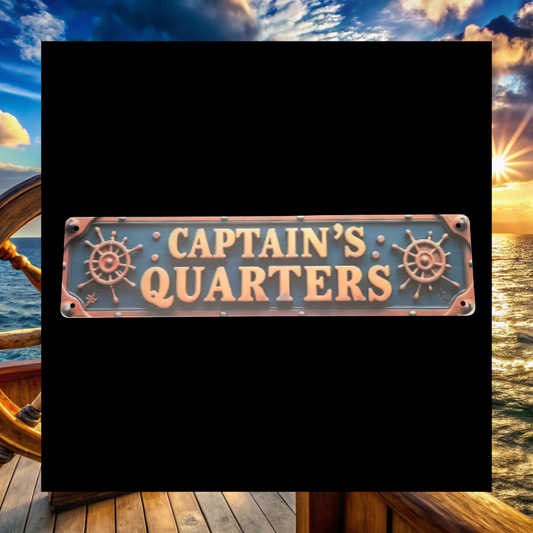 Captains Quarters aluminium metal sign plaque