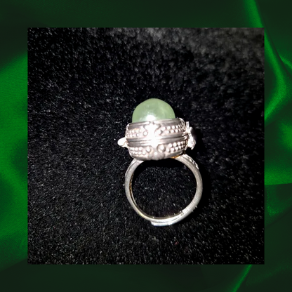 Fluorite Locket Adjustable Ring