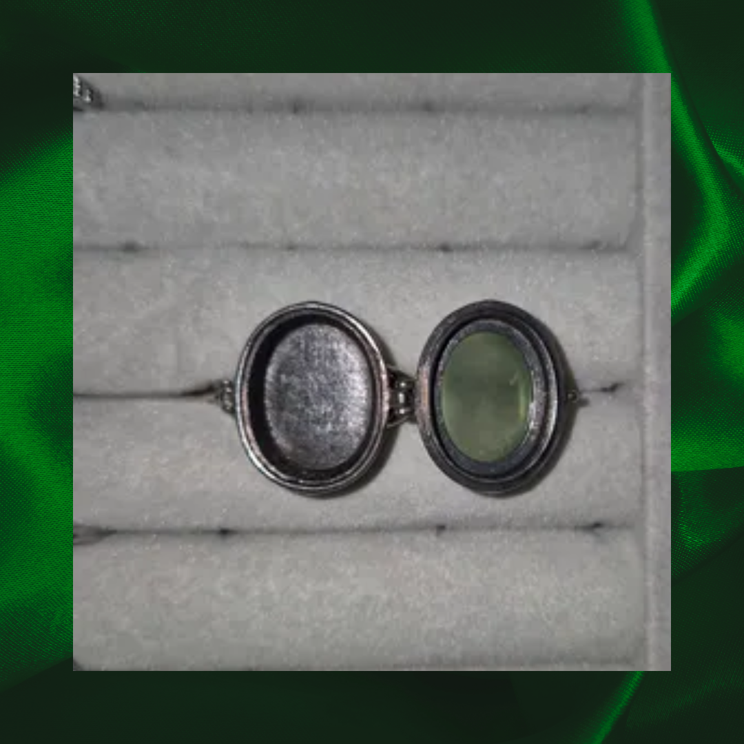 Fluorite Locket Adjustable Ring
