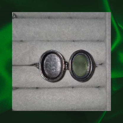 Fluorite Locket Adjustable Ring
