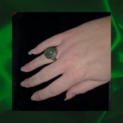Fluorite Locket Adjustable Ring