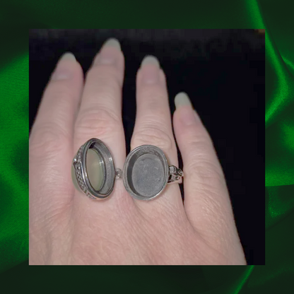 Fluorite Locket Adjustable Ring