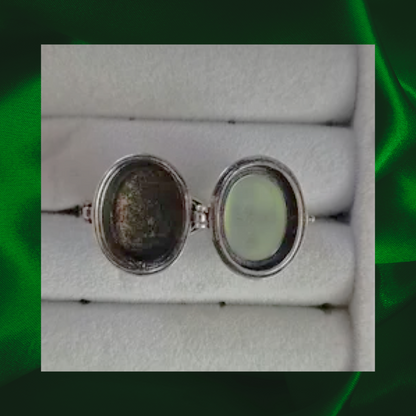 Fluorite Locket Adjustable Ring