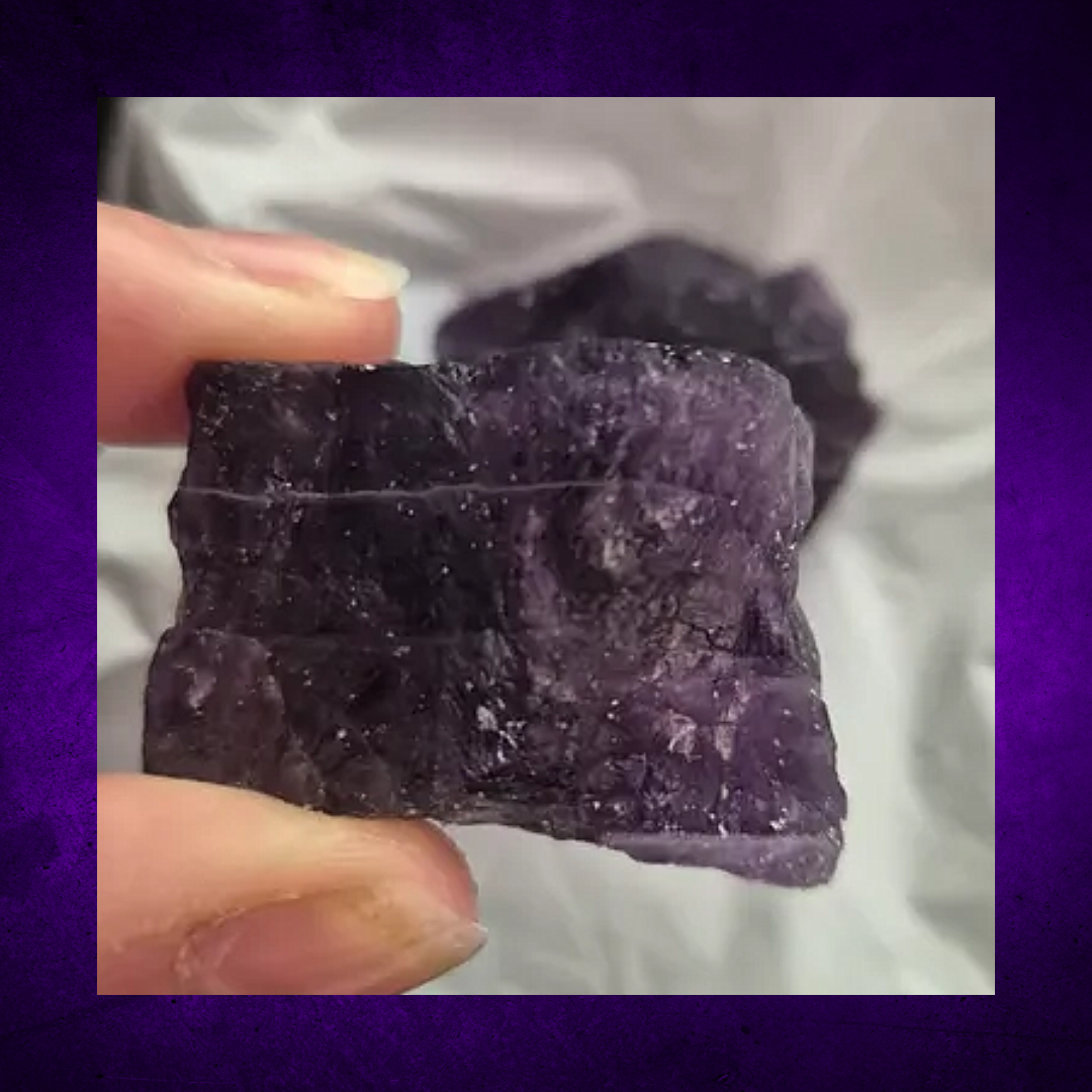 Midnight Purple Fluorite Raw Crystal Chunks