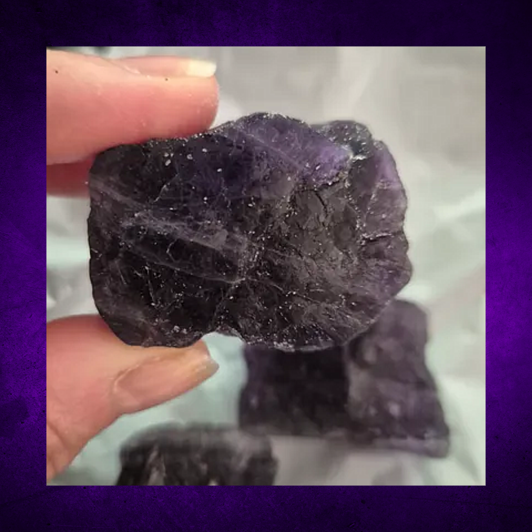 Midnight Purple Fluorite Raw Crystal Chunks