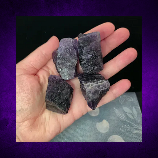 Midnight Purple Fluorite Raw Crystal Chunks