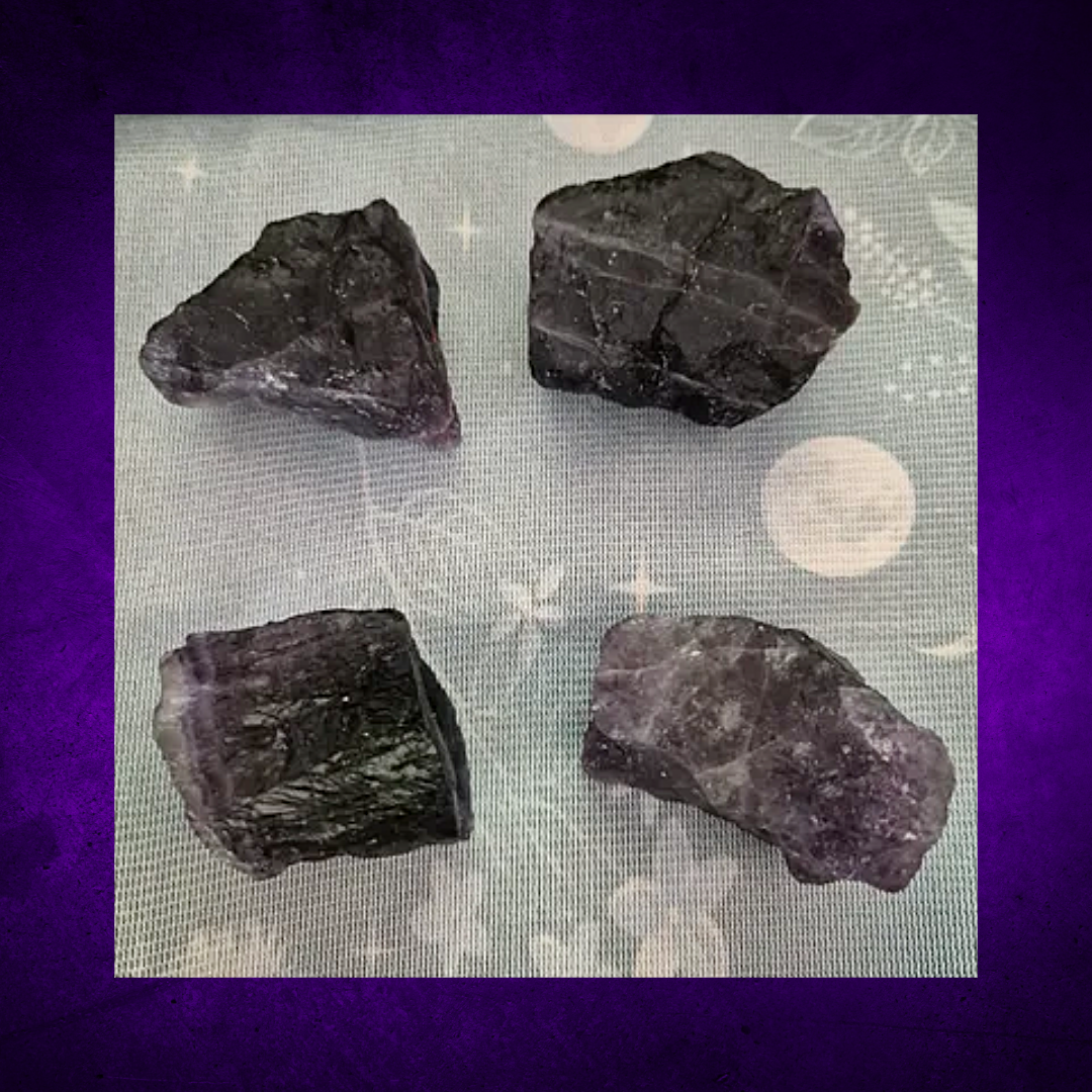 Midnight Purple Fluorite Raw Crystal Chunks