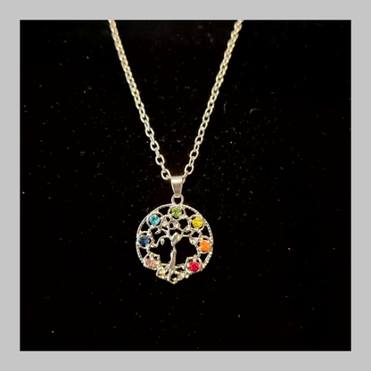 7 Chakra Tree of Life Pendant Chakra Healing Stone Necklace