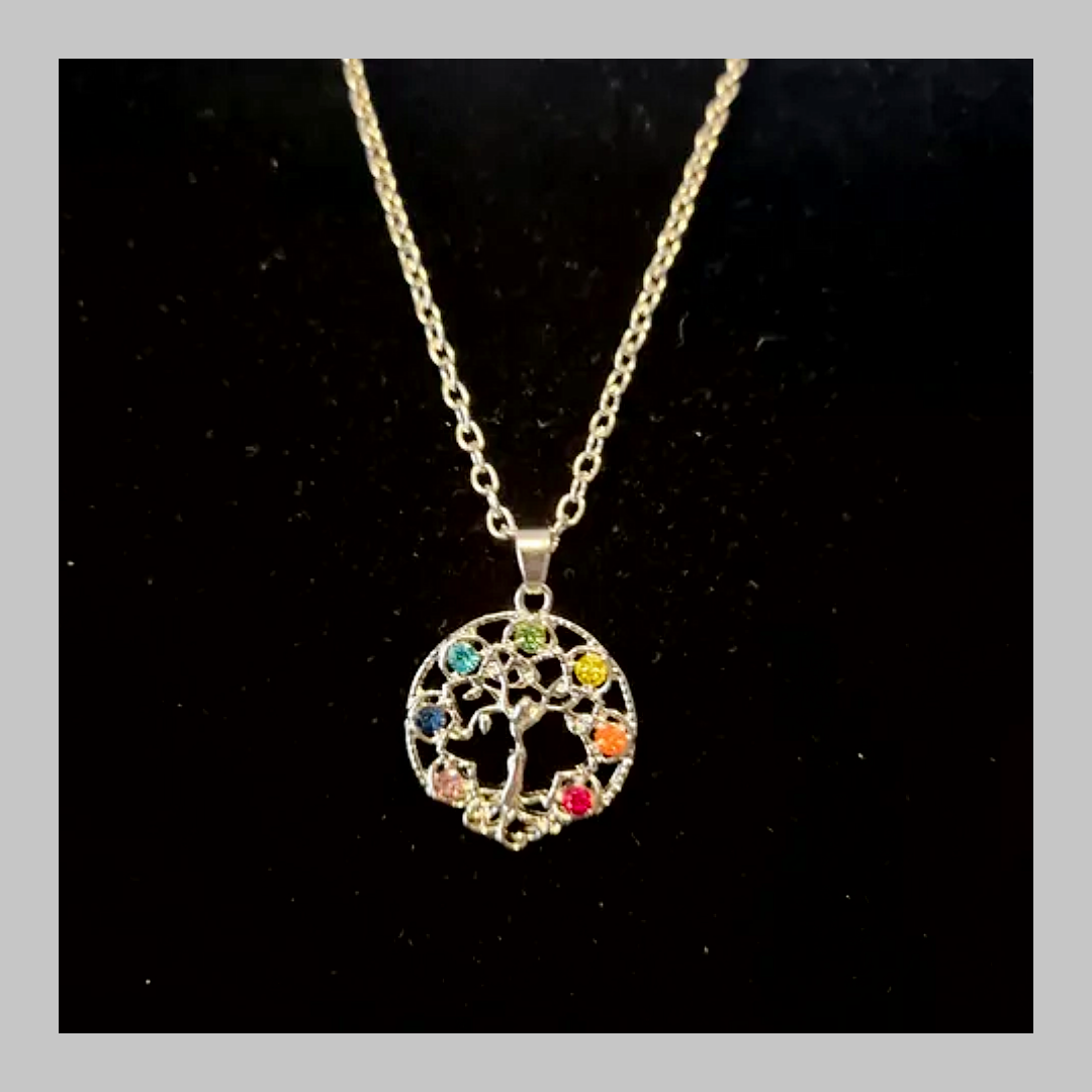 7 Chakra Tree of Life Pendant Chakra Healing Stone Necklace