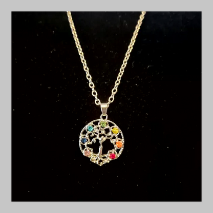 7 Chakra Tree of Life Pendant Chakra Healing Stone Necklace