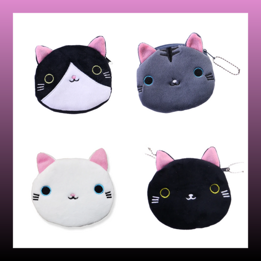 Cat shaped themed coin purse with zip