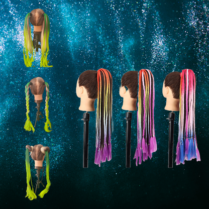 Braided bobbled 60cm hair extensions - various colours