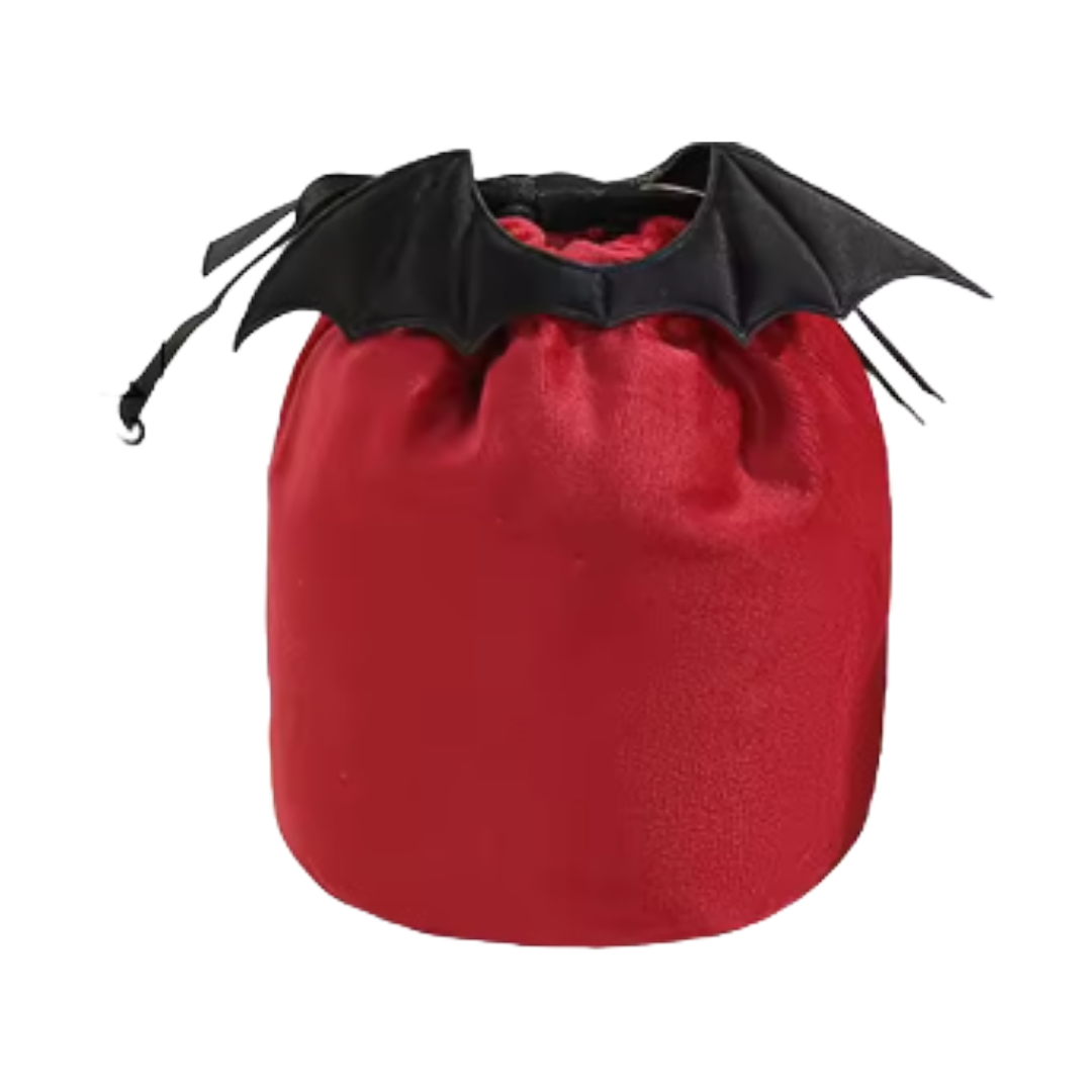 Velvet Halloween Vampire Bat Pumpkin Treat Gift Bags With Ribbon Drawstring Close Plain