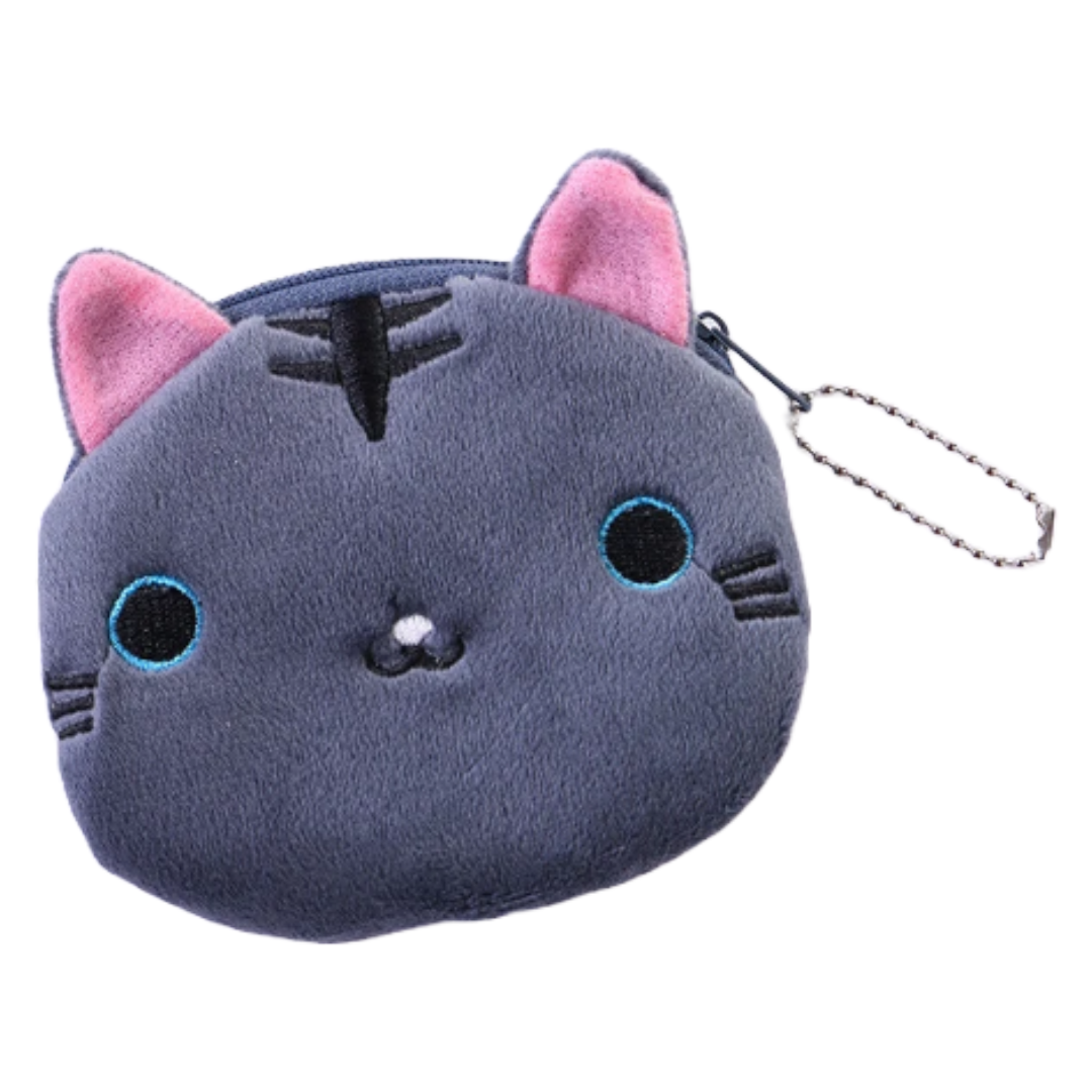 Cat shaped themed coin purse with zip