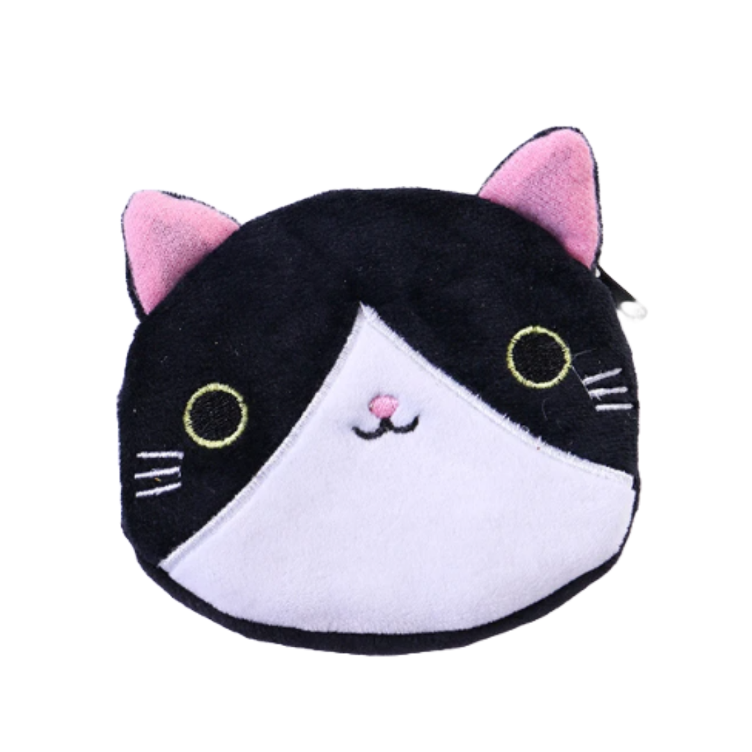 Cat shaped themed coin purse with zip