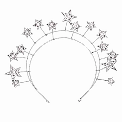 Celestial star clear crystal rhinestones headband tiara crown