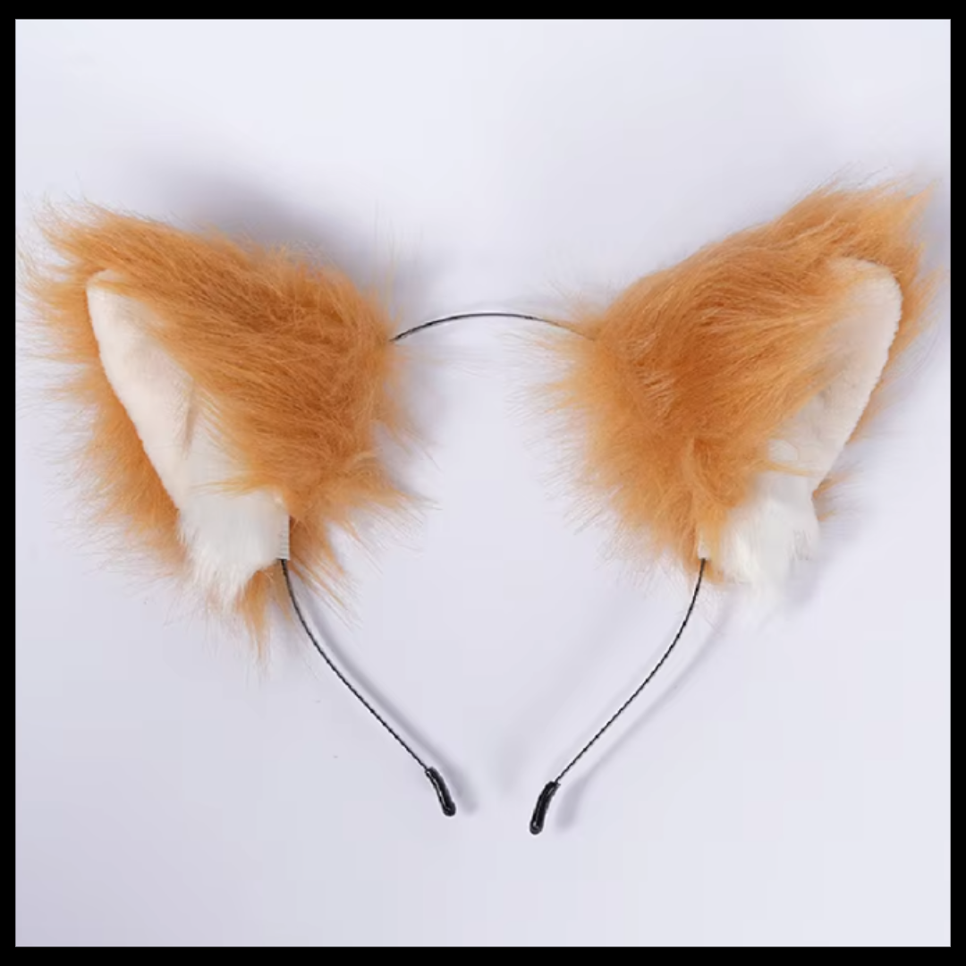 Animal faux fur cat fox fluffy ear headband