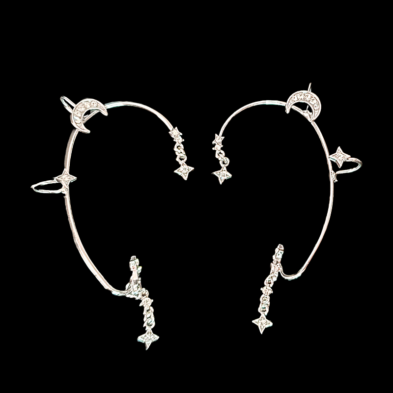 Celestial Moon and Stars Ear Cuff Clip